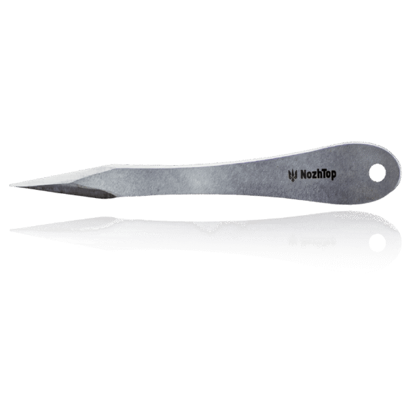 Couteau de lancer Stylos No-Spin – 250 mm (9,8 po), 235 g, acier à ressort poli par NozhTop