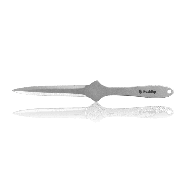 Couteau de lancer Squid No-Spin – 300 mm (11,8 po), 330 g, 8 mm d'épaisseur, acier au carbone, finition délavée par NozhTop