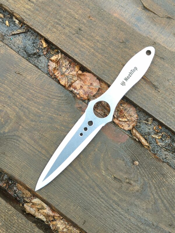 Kunai Skeleton Throwing Knife – 250mm (9.8in), 240g, Polished Spring Steel by NozhTop – Image 2