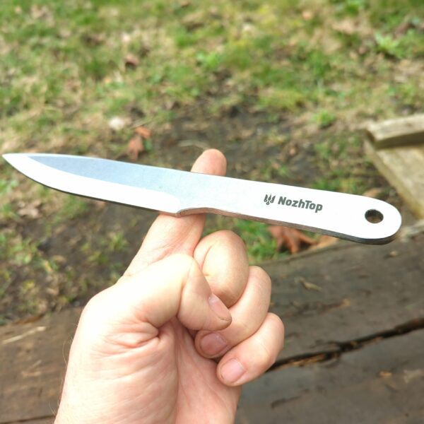 Primus Throwing Knife – Flat-Handled, 9.8in (250mm), Swedish Spring Steel by NozhTop – Image 3