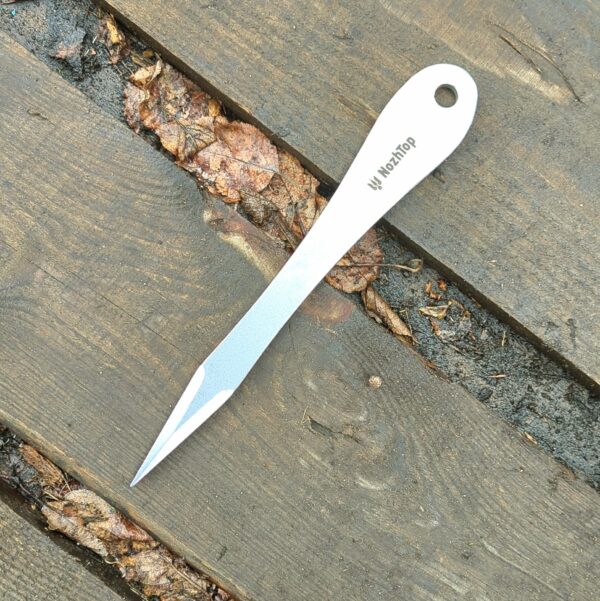Stylos No-Spin Throwing Knife – 250mm (9.8in), 235g, Polished Spring Steel by NozhTop – Image 2