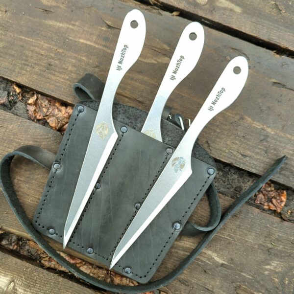 Gift Set – 'Hornet L' No-Spin Throwing Knife + Handmade Leather Sheath by NozhTop – Image 2