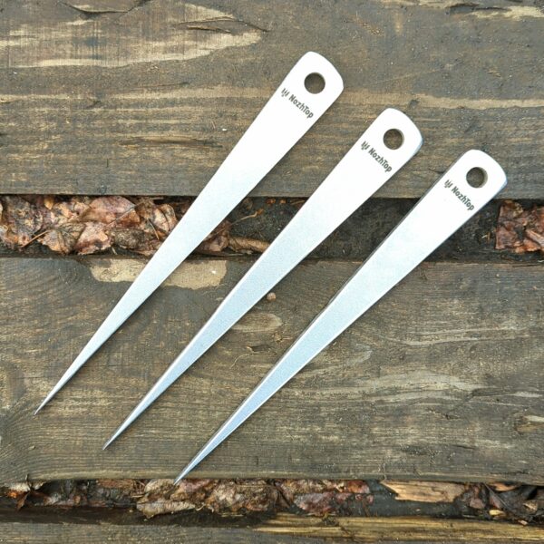 Wedge No-Spin Throwing Knife – 280mm (11in), 290g, 8mm Thick, Carbon Steel, Stonewash by NozhTop – Image 3