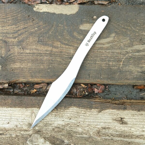 Hawk No-Spin Throwing Knife – 9.8in (250mm), 210g, 6mm, Stonewashed Carbon Steel by NozhTop - Image 2