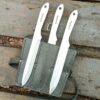 Gift Set: 3x "M1" Throwing Knives + Leather Sheath – 300mm (12in), 300g, Polished Spring Steel by NozhTop – Bild 2