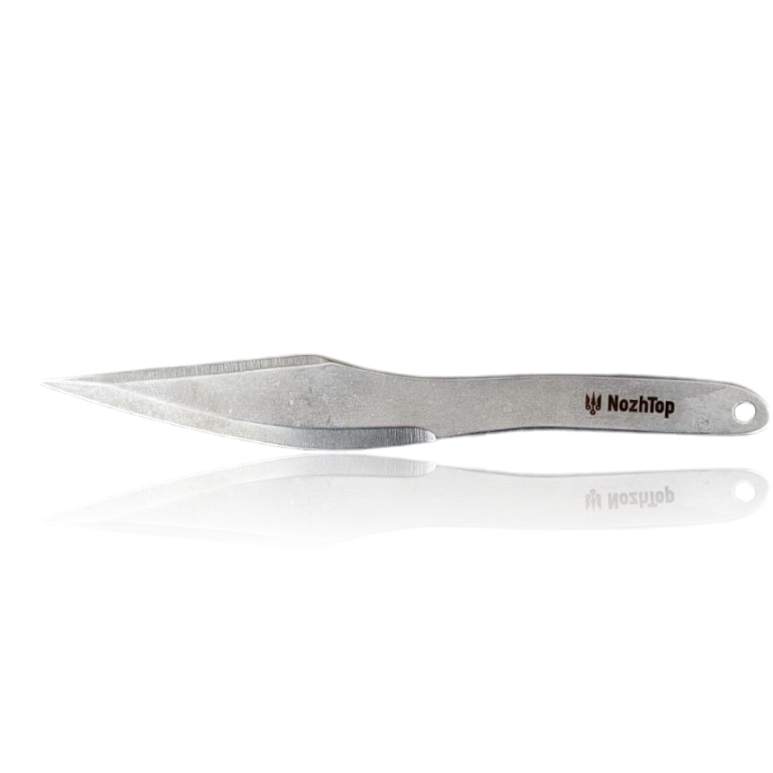 Howk throwing knife with aerodynamic curved profile and center-balanced design – ideal for instinctive and no-spin throwing