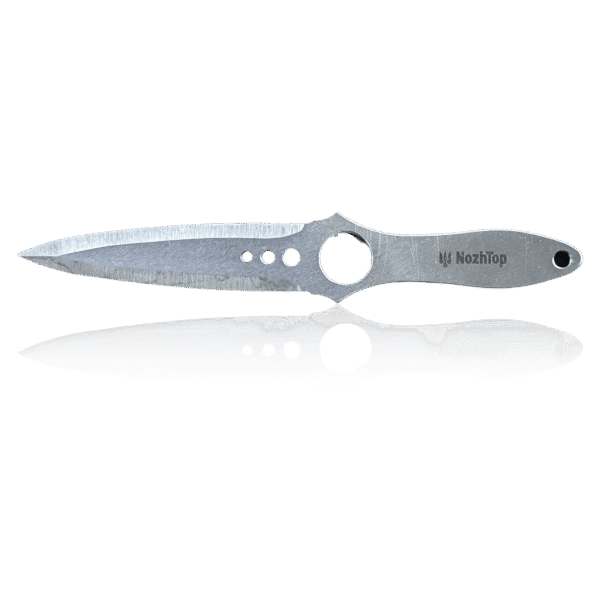 Couteau de lancer squelette Kunai – 250 mm (9,8 po), 240 g, acier à ressort poli par NozhTop
