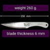 Osetr Set of 3 Throwing Knives – 9.8in (250mm), 260g, Swedish Spring Steel NozhTop - Imagen 4
