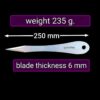 Stylos No-Spin Throwing Knife – 250mm (9.8in), 235g, Polished Spring Steel by NozhTop - Image 4