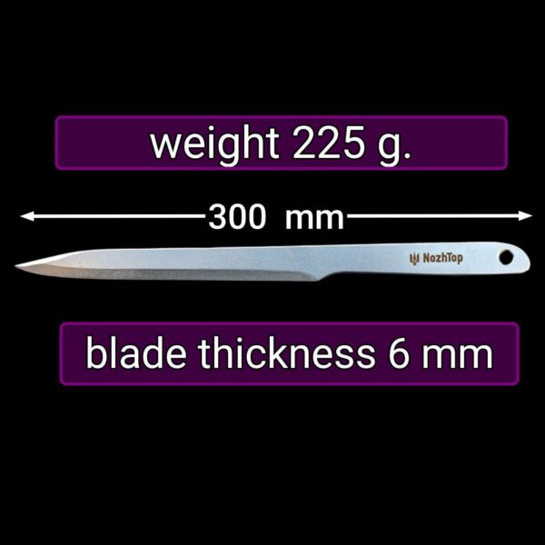 Gift Set – 3 Garfish Throwing Knives (11.8in, 225g) + Handmade Leather Sheath by NozhTop – Image 4