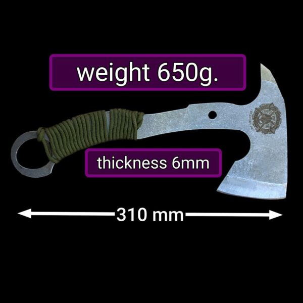 Varangian Throwing Axe – Polished Spring Steel, 12.2in (310mm), 650g, Tactical Outdoor Tool by NozhTop – Image 5
